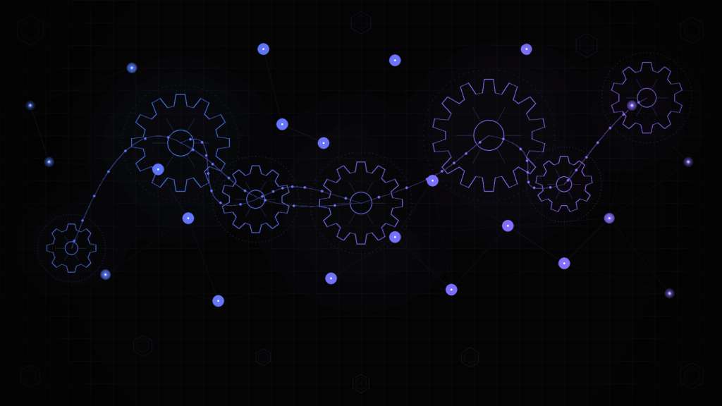 Small business automation workflow diagram with connected processes