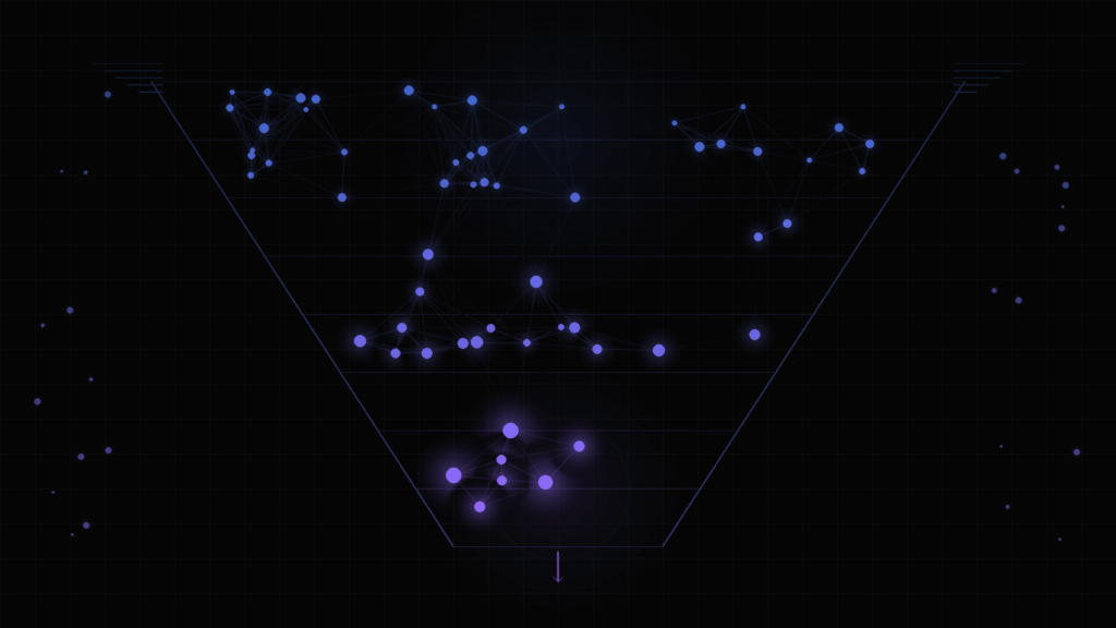 Website conversion optimisation funnel showing visitor journey from traffic to leads