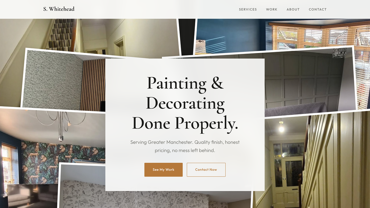 S. Whitehead Decorating website screenshot